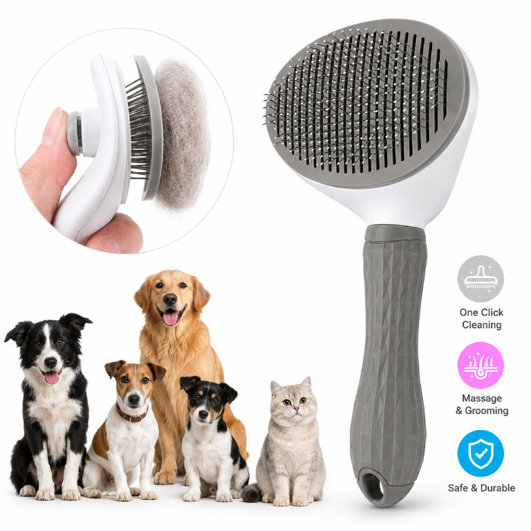 Self-Cleaning Slicker Brush | Cat & Dog Grooming Comb