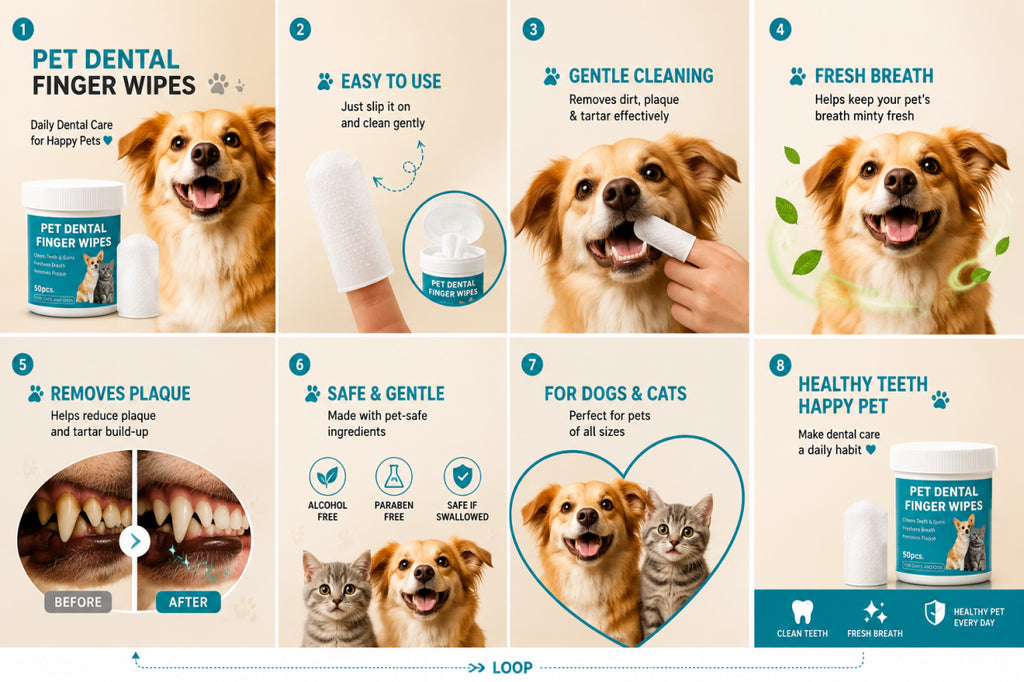 Dental Care Disposable Finger Pads for dogs, cats – Alternative to a toothbrush – 50 pieces