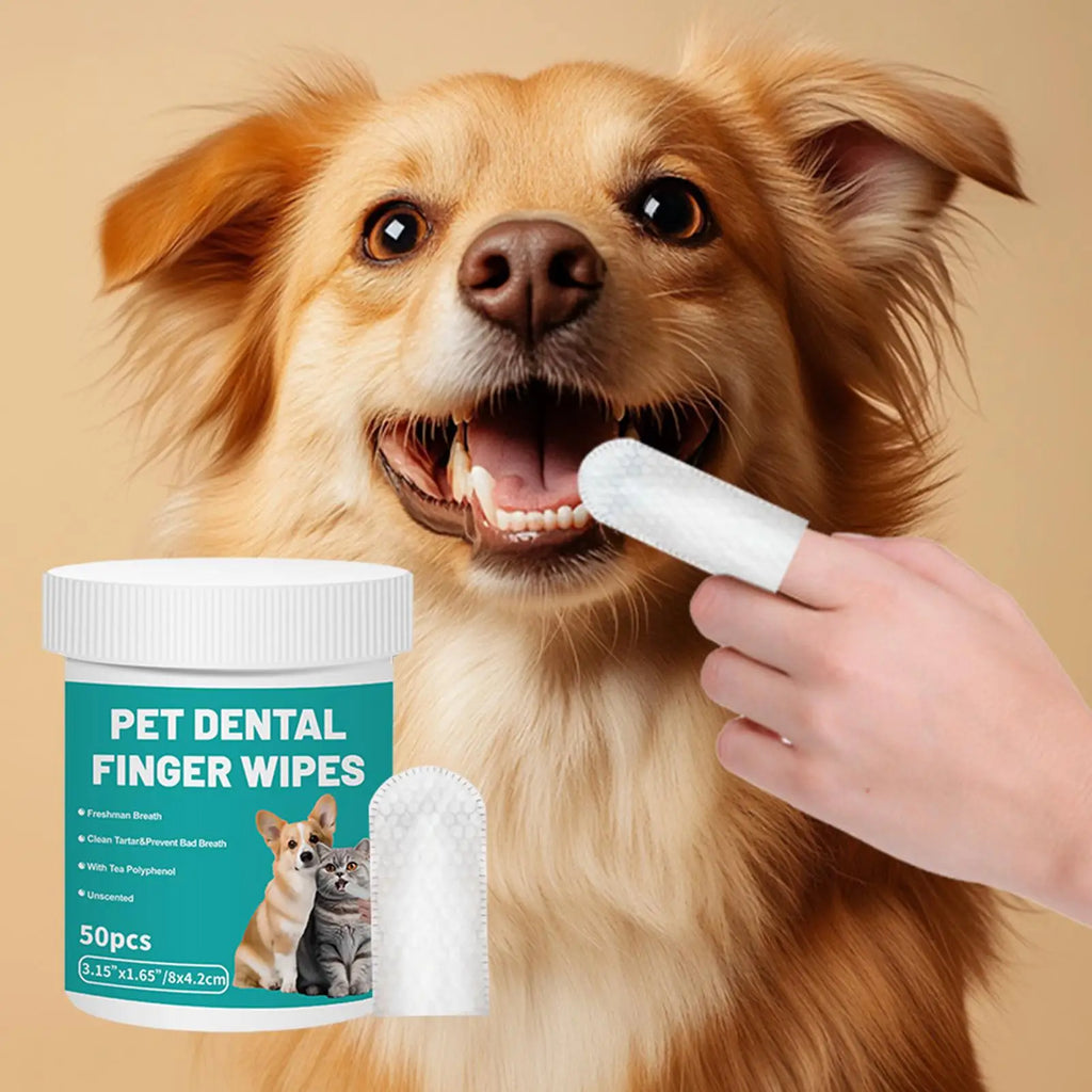 Dental Care Disposable Finger Pads for dogs, cats – Alternative to a toothbrush – 50 pieces