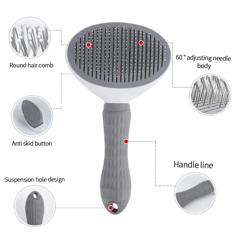 Self-Cleaning Slicker Brush | Cat & Dog Grooming Comb