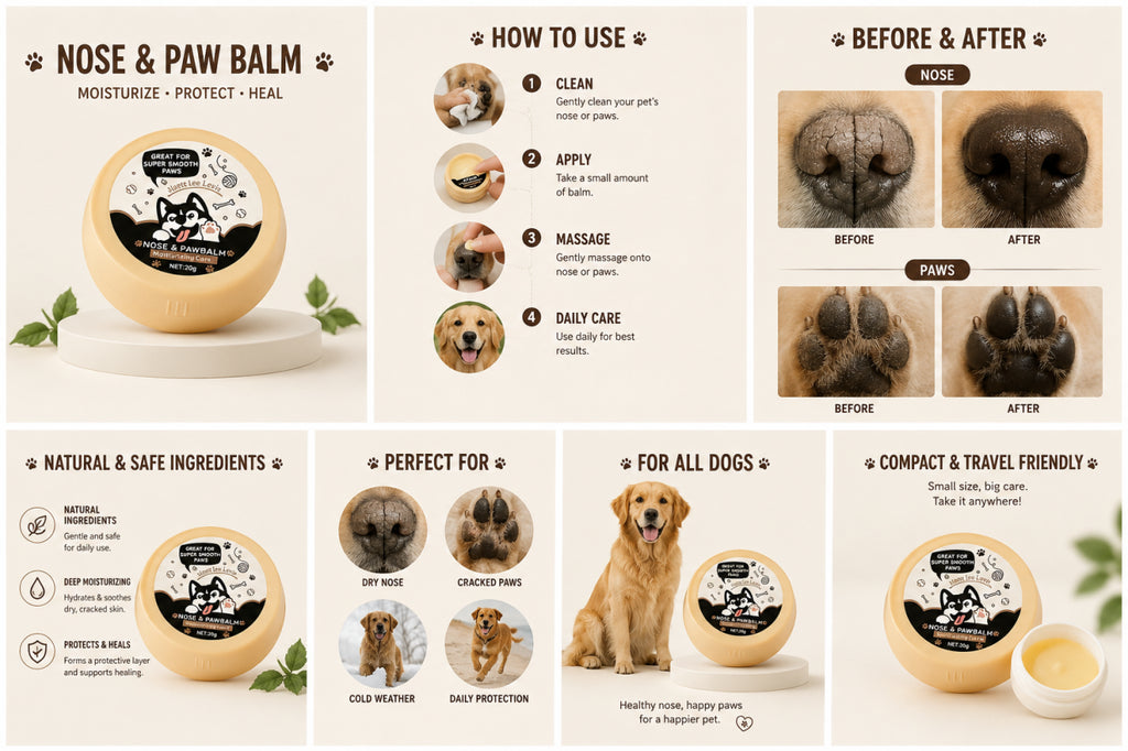 Nose & Paw Balm for Dogs & Cats Organic, All-Season Protection