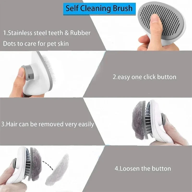 Self-Cleaning Slicker Brush | Cat & Dog Grooming Comb